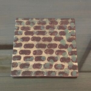 Blue Sky Clayworks Tea Lite Handpainted Brick‎ Base Tile Underplate